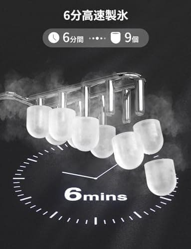 ACROWNFUL 製氷機 家庭用 【高速製氷 自動洗浄機能 】 ハンドル付き氷