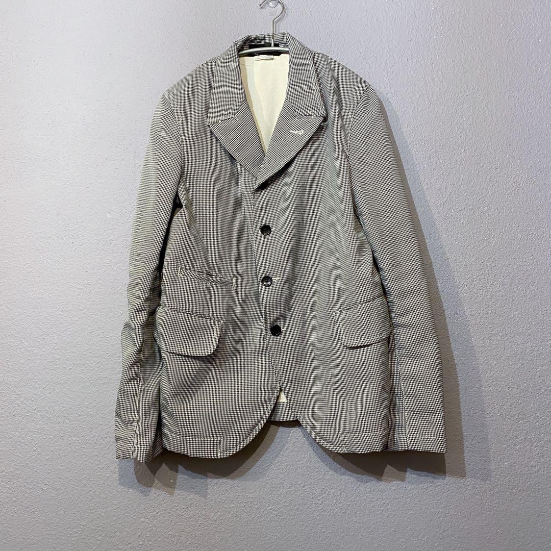 ブラックコムデギャルソン ポリ縮千鳥格子ジャケット サイズM
