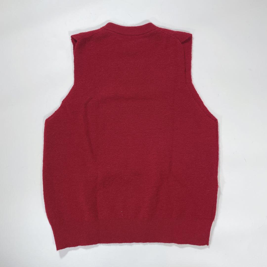 トーガアーカイブス　ニットベスト　ジャガード　カットソー　36 S 赤