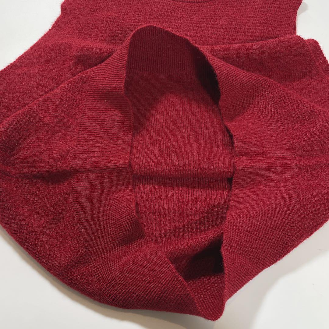 トーガアーカイブス　ニットベスト　ジャガード　カットソー　36 S 赤