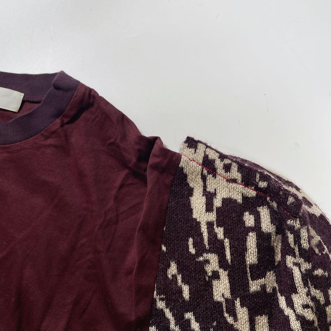 トーガアーカイブス　ニットベスト　ジャガード　カットソー　36 S 赤