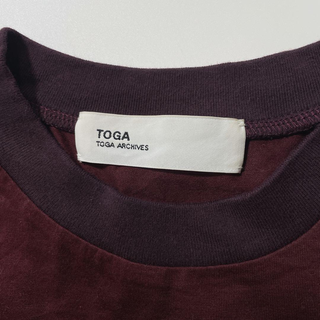 トーガアーカイブス　ニットベスト　ジャガード　カットソー　36 S 赤