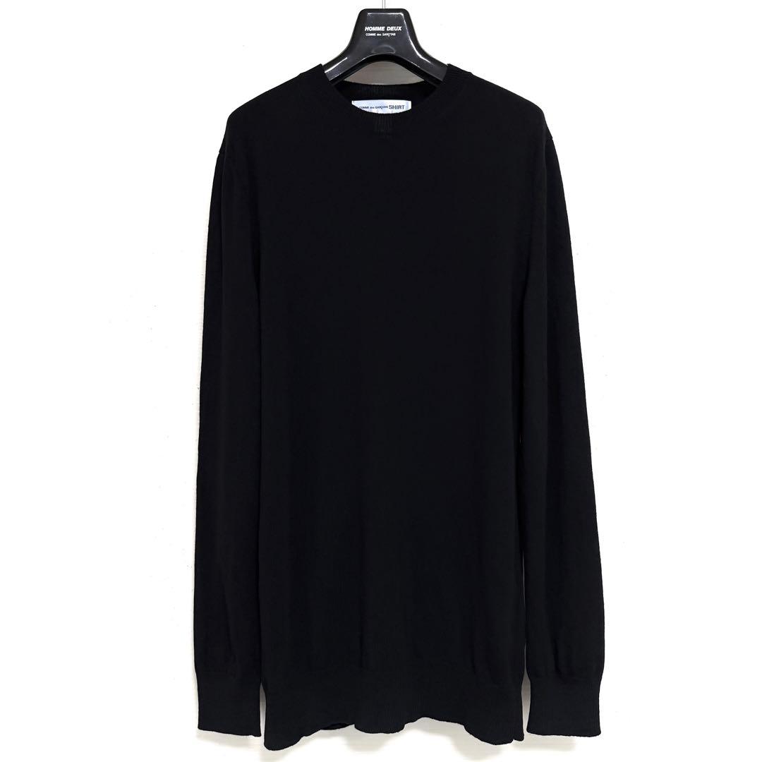 《美品》 21aw コムデギャルソン シャツ ニット クルーネック ブラック M