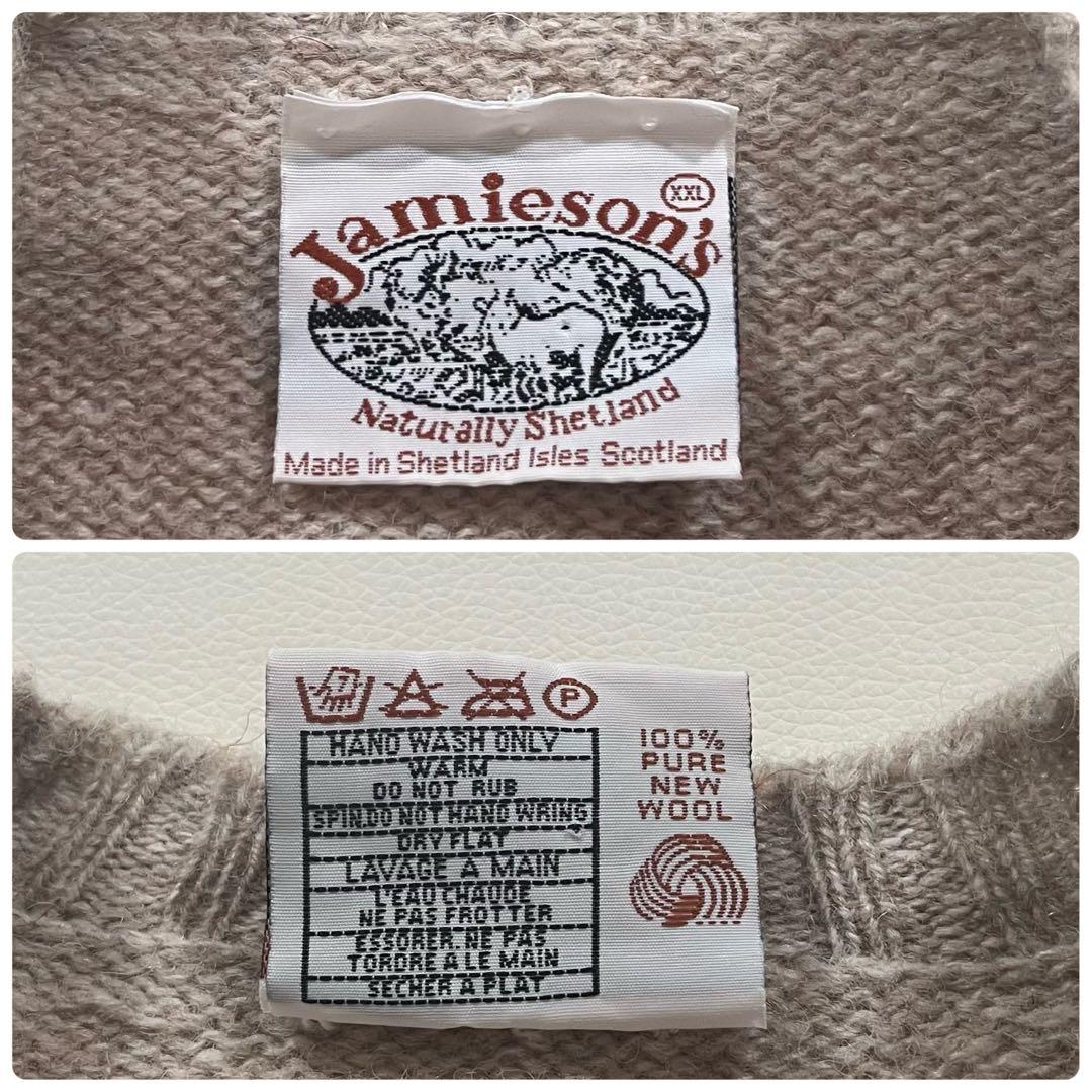 【美品】ジャミーソンズ　ニット セーター　XXLサイズ　シェットランド ウール