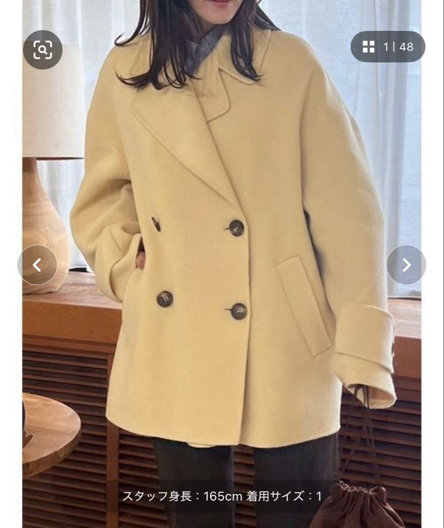 woolコクーンシルエットピーコート　サイズ0