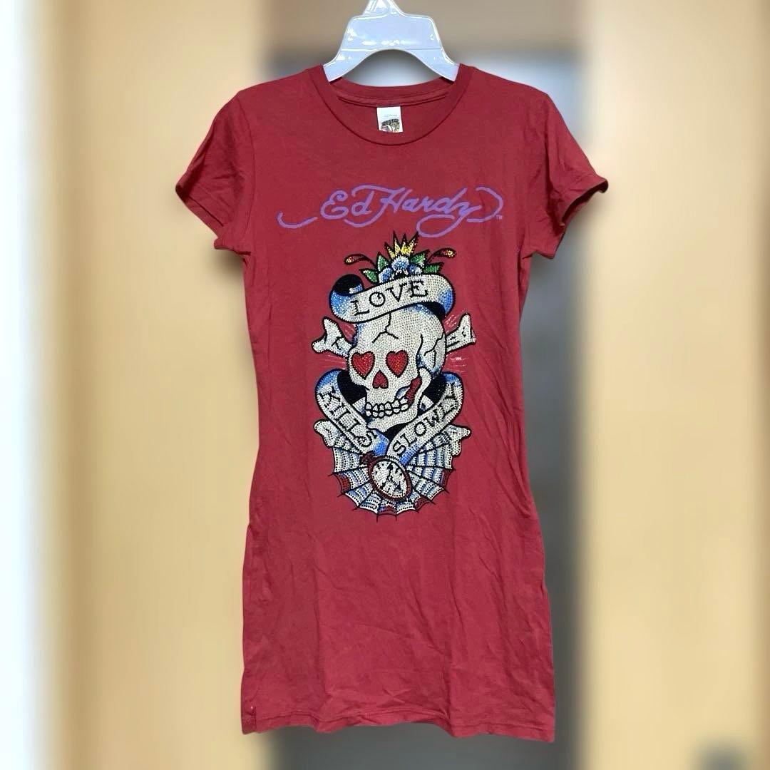 エドハーディー ラインストーン Tシャツ