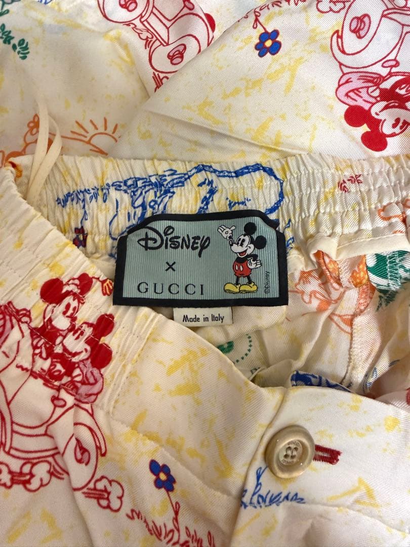 「良品」GUCCI×ディズニーコラボ100%シルクパンツ36