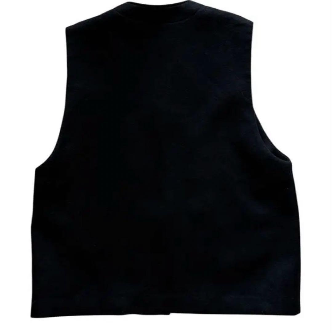 【再値下げ】美品　HYKE WOOL WORK ロングベスト　　 ブラック