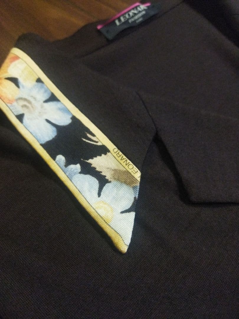 美品♪レオナール LEONARD ウール シルク ロング カーディガン L