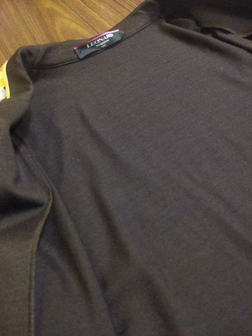 美品♪レオナール LEONARD ウール シルク ロング カーディガン L