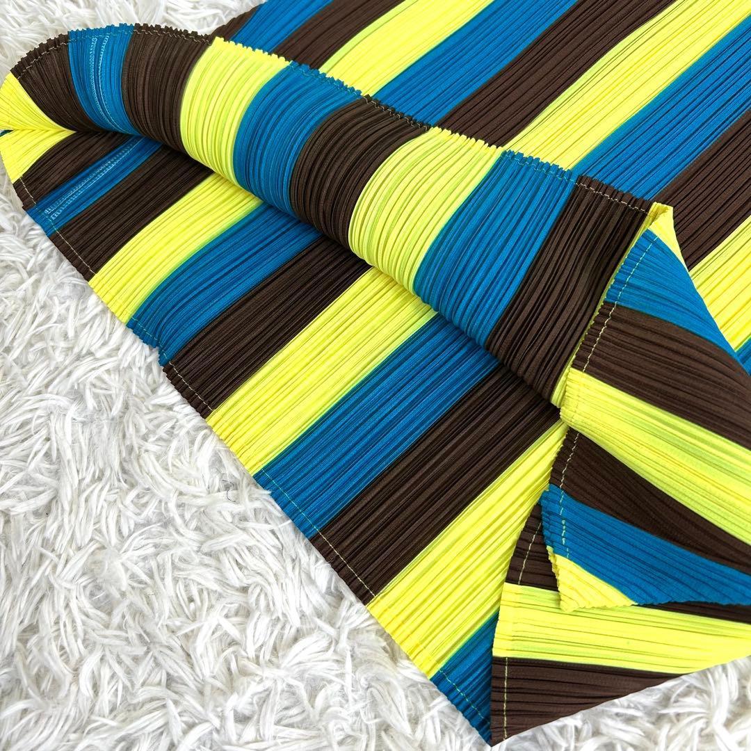 【美品】プリーツプリーズ 希少 ストライプ Aライン ロングワンピース 4