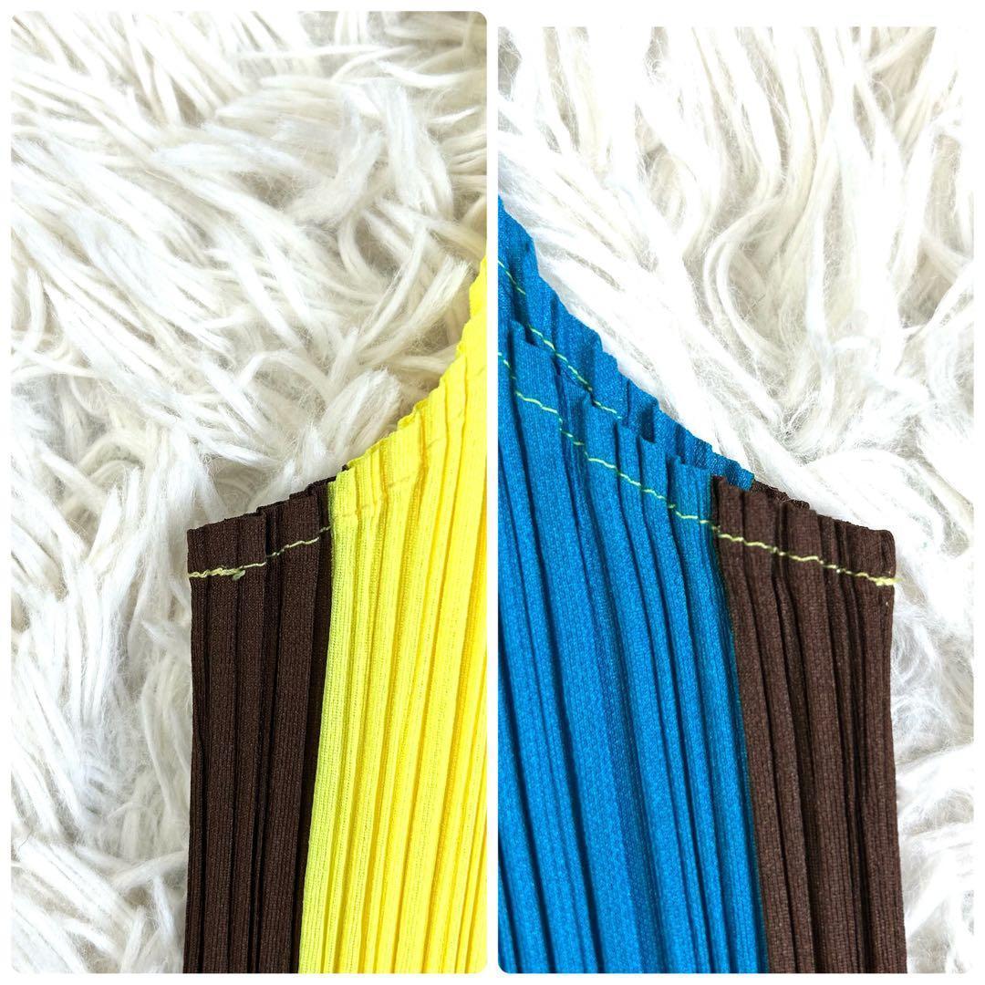 【美品】プリーツプリーズ 希少 ストライプ Aライン ロングワンピース 4