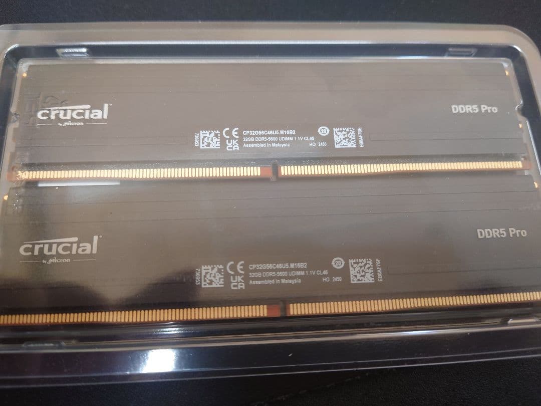 Crucialデスクトップ用メモリ 32GBX2枚 DDR5-5600