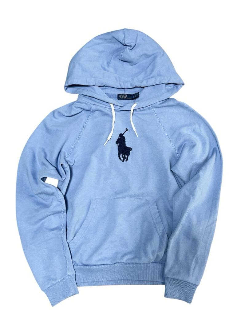ポロラルフローレン　パーカー　ライトブルー　レディース　S ビッグポニー　刺繍
