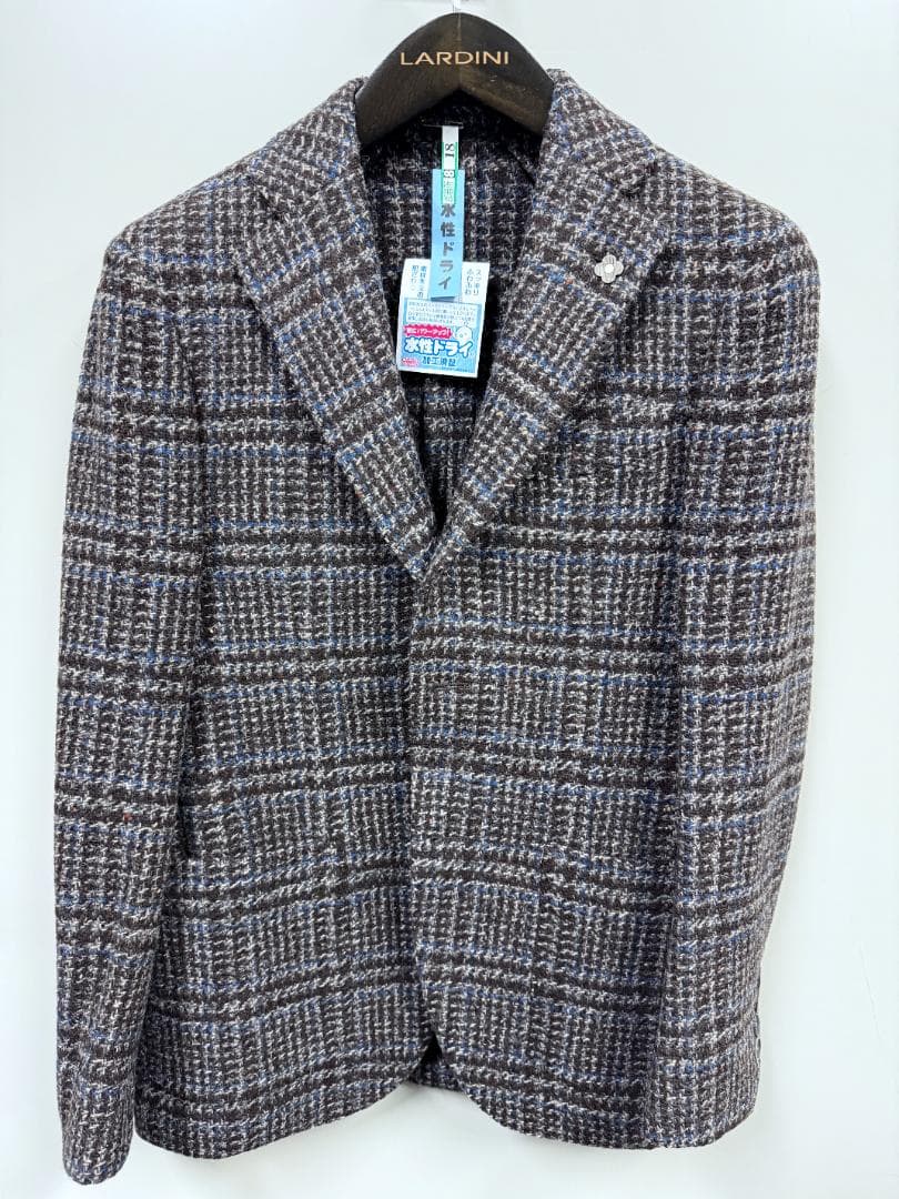 ハ*ー様 ルディーニ　グレンチェック　ツイード調　厚手ウールジャケット　42