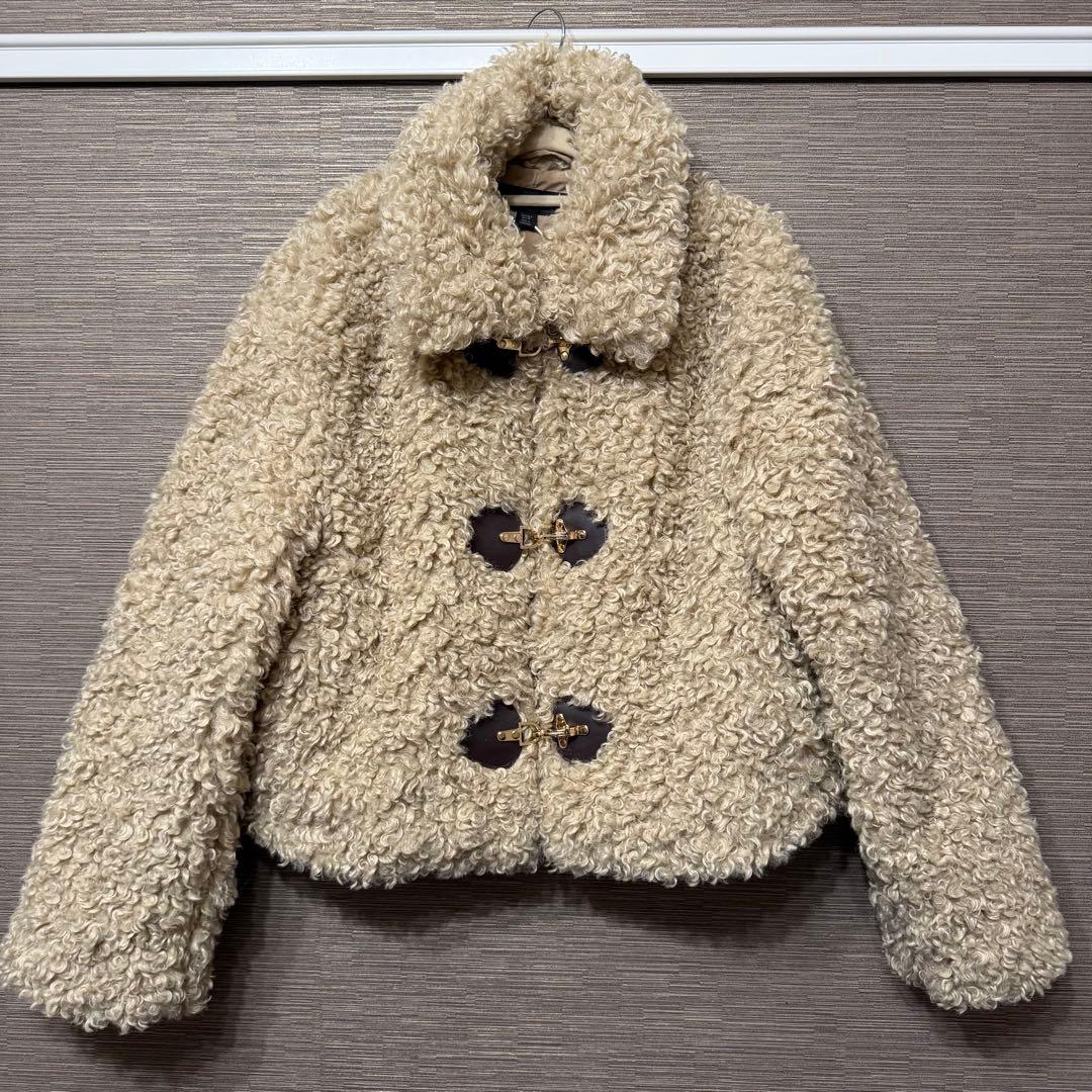 ZARA トグルボタン フェイクファー ボアジャケット S