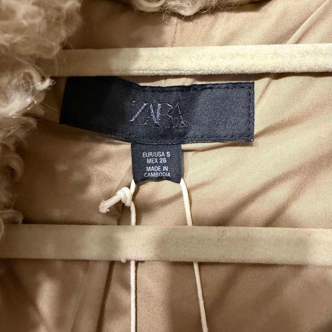 ZARA トグルボタン フェイクファー ボアジャケット S