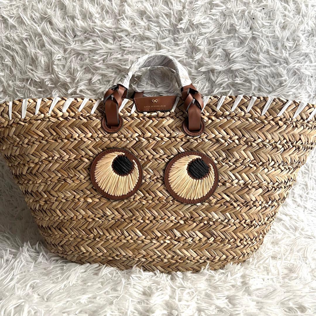 未使用品 アニヤハインドマーチ カゴバッグ アイズ 大容量 ラフィア ラージ