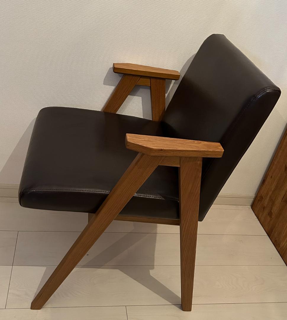 しろしろくま_unico　DALE(デール)　アームチェア　ダークブラウン