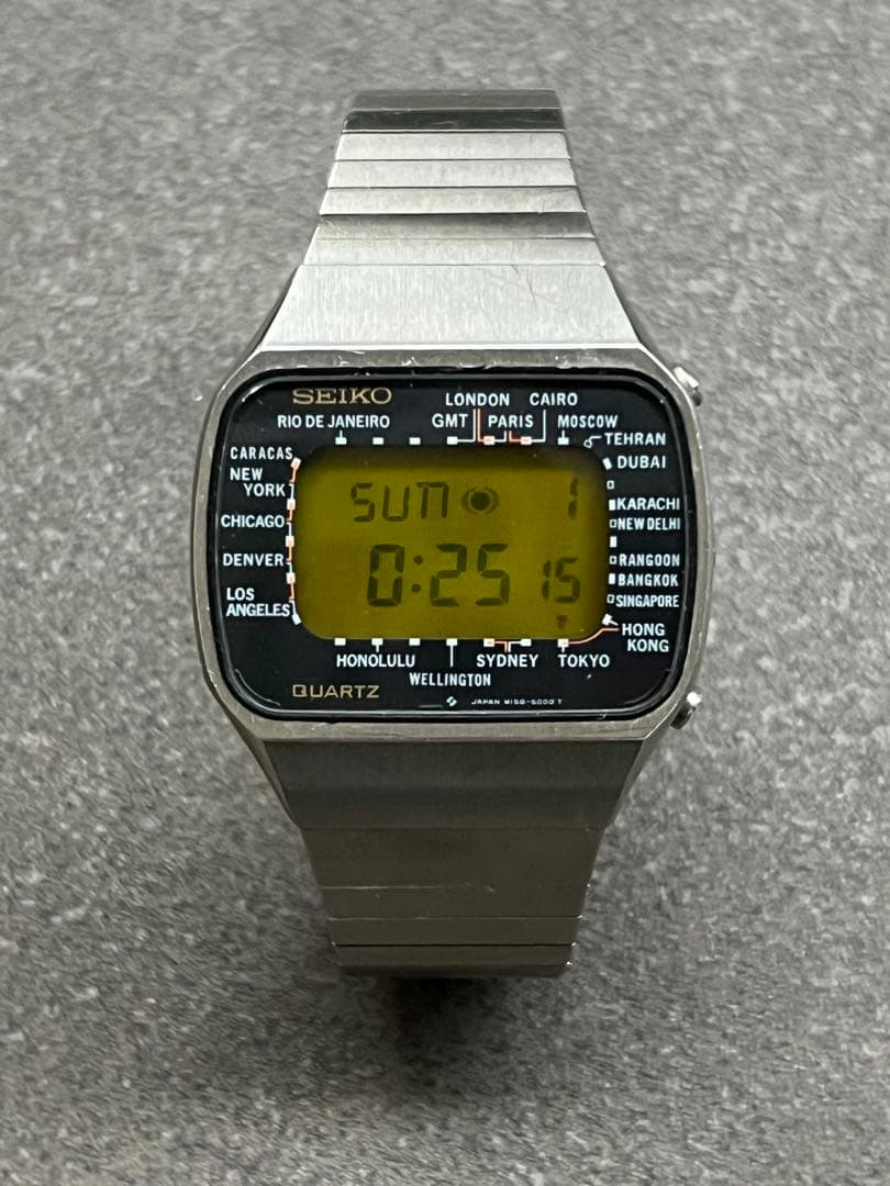 SEIKO セイコー ワールドタイム M158-5000 デジタル　動作確認済み