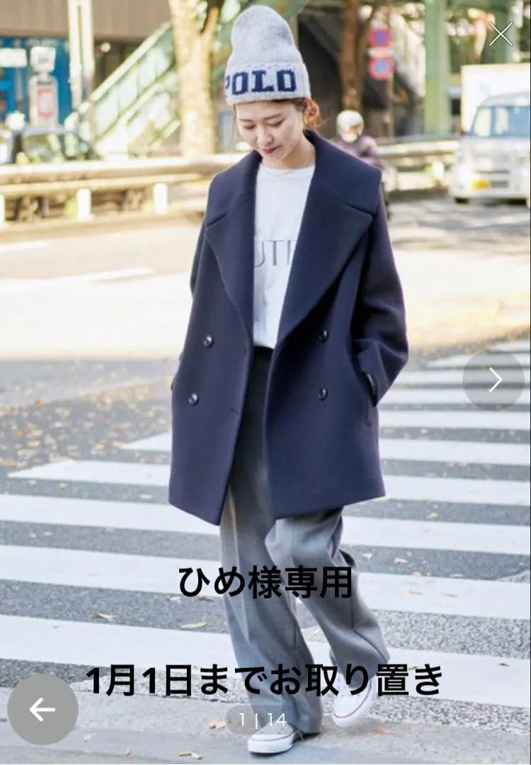 【ひめ】スピックアンドスパン　MANTECO コート　ネイビー　サイズ36