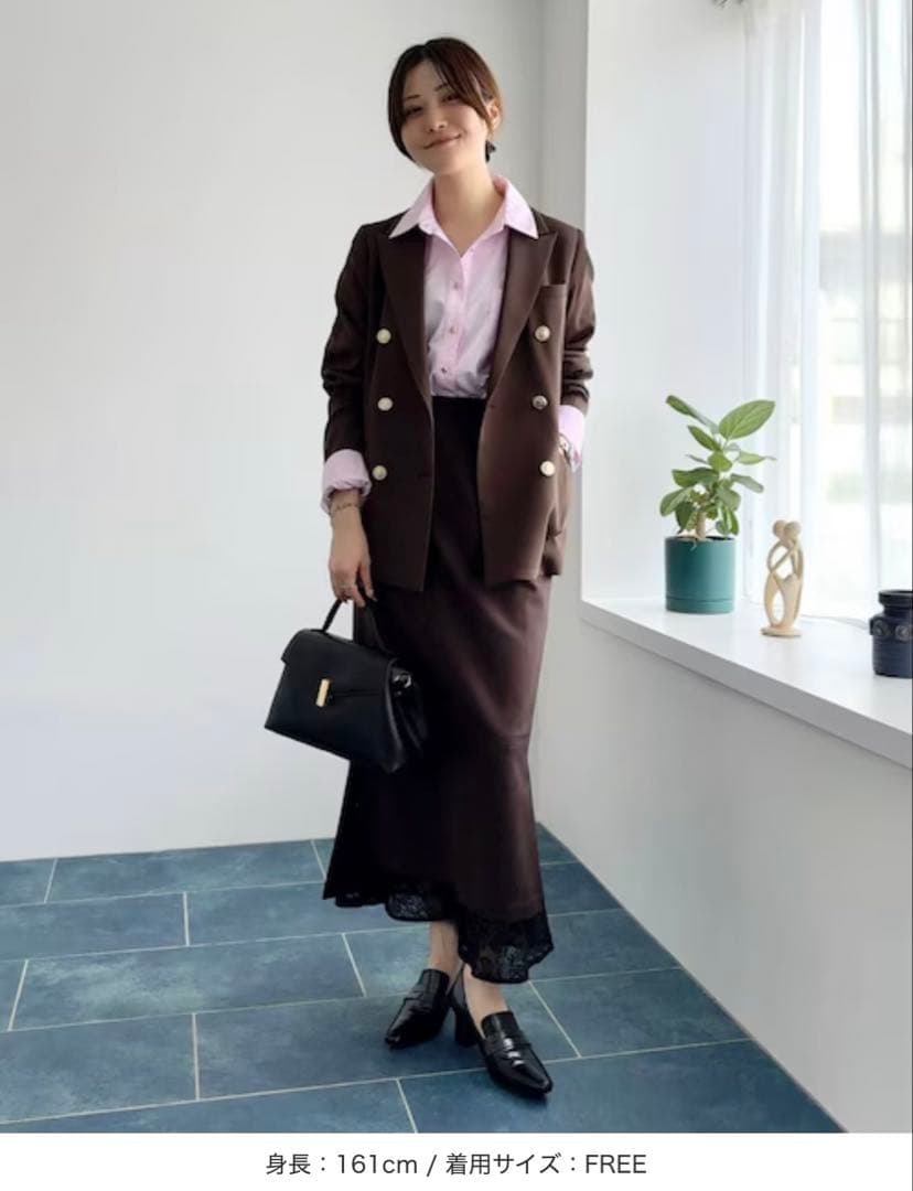 秋新作Andemiu定評のキンボタンジャケット 新色ダークブラウン