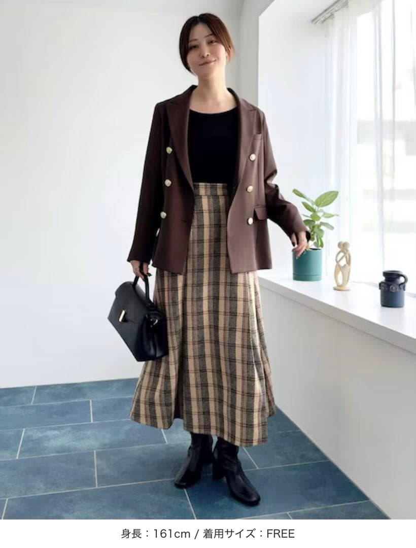 秋新作Andemiu定評のキンボタンジャケット 新色ダークブラウン