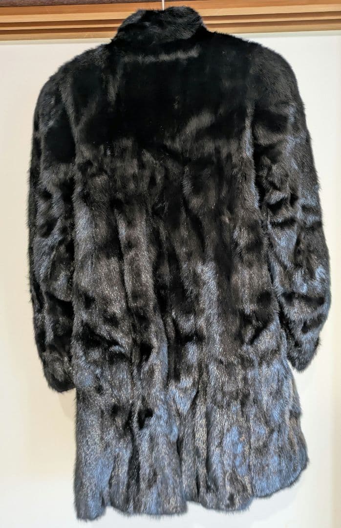 新品 黒 ミンクファー コート ミンクコート 毛皮 リアルファー 11号