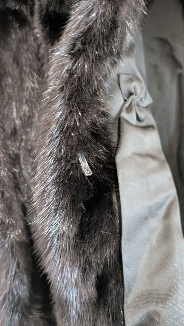 新品 黒 ミンクファー コート ミンクコート 毛皮 リアルファー 11号