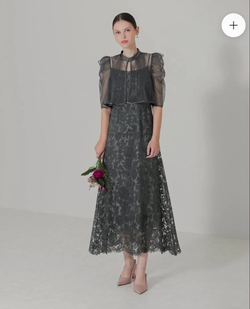 【LEJA】フロントオープンバックプリーツウエストリボンボレロワンピース