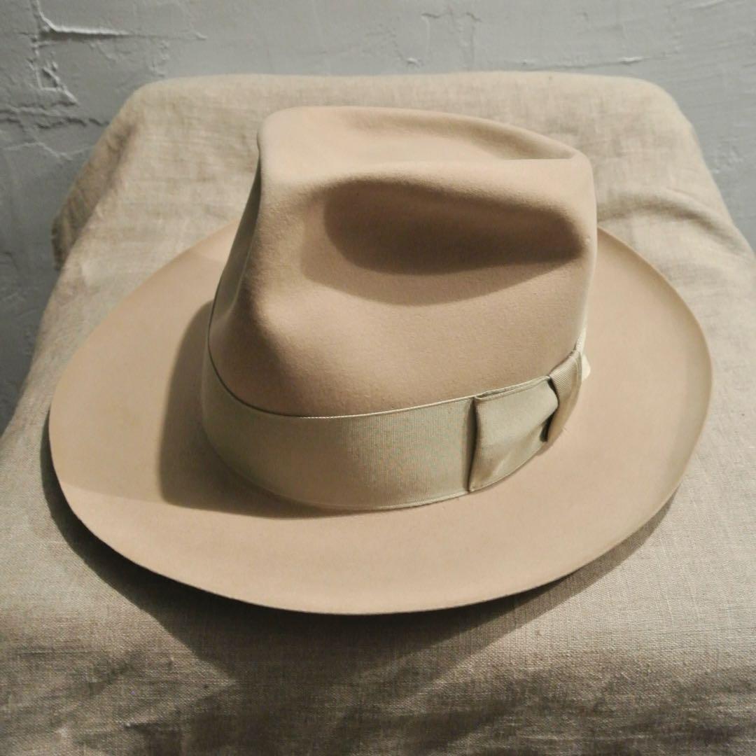 帽子 40s Vintage STETSON 3X Beaver 7 3/8 59cm