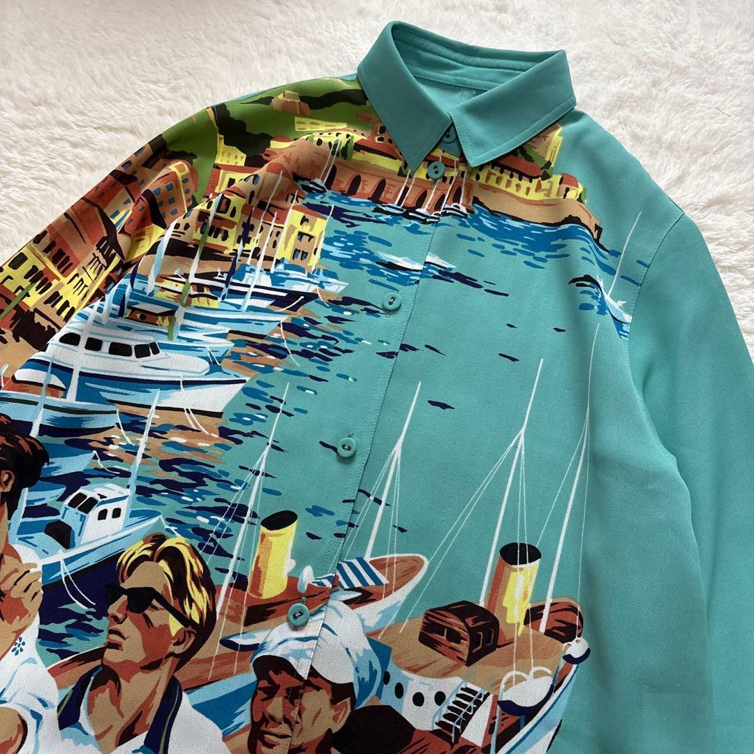 トクコプルミエヴォル　プリントチュニックシャツ　海岸　人々　リゾート　パリ