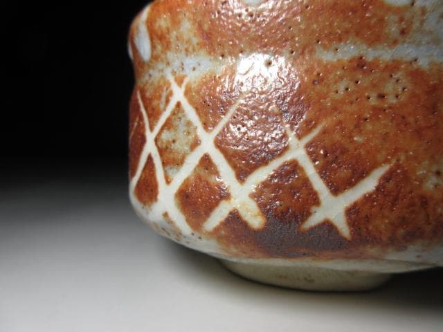 川喜田半泥子 絵志野 茶碗【こま鳥】／共箱