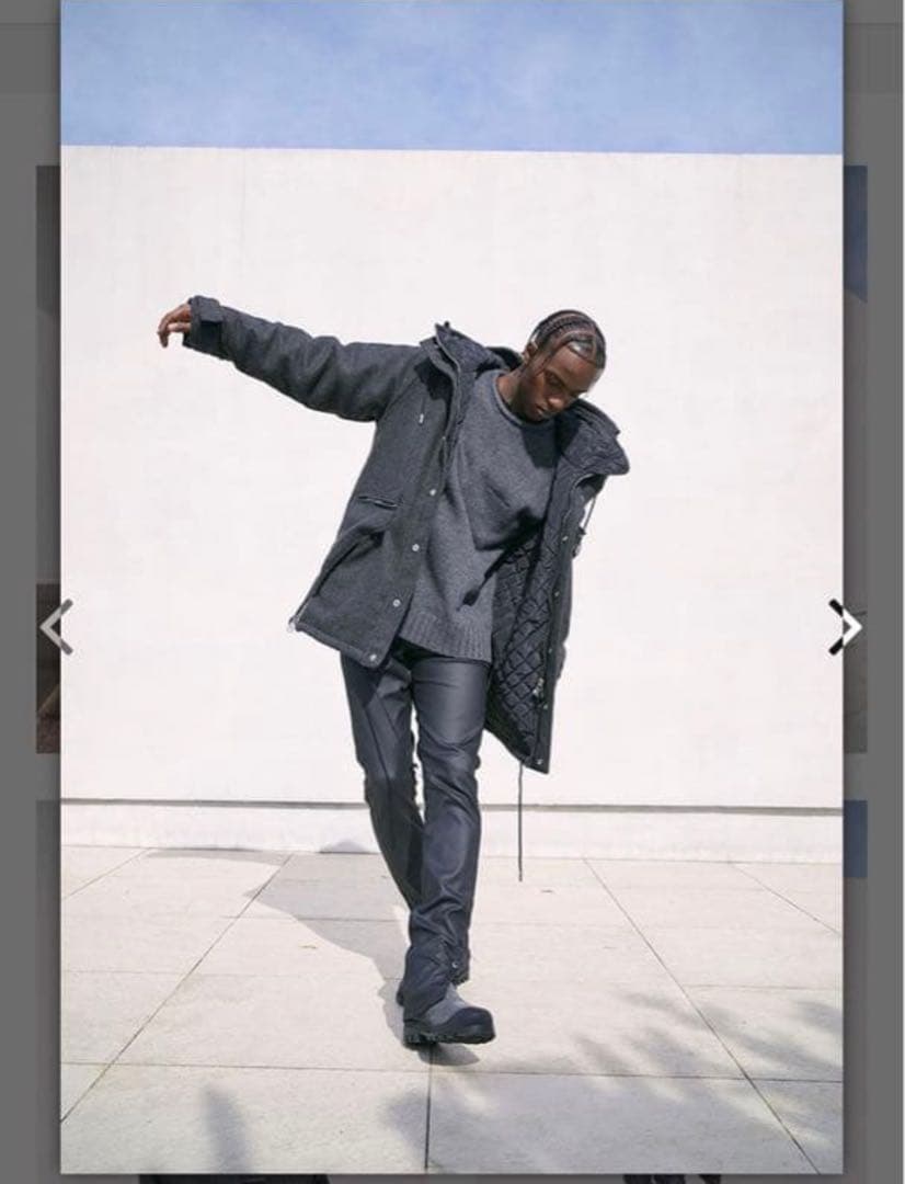 エ*ヲ様 MLVINCE ダークグレー フード付きウールコート