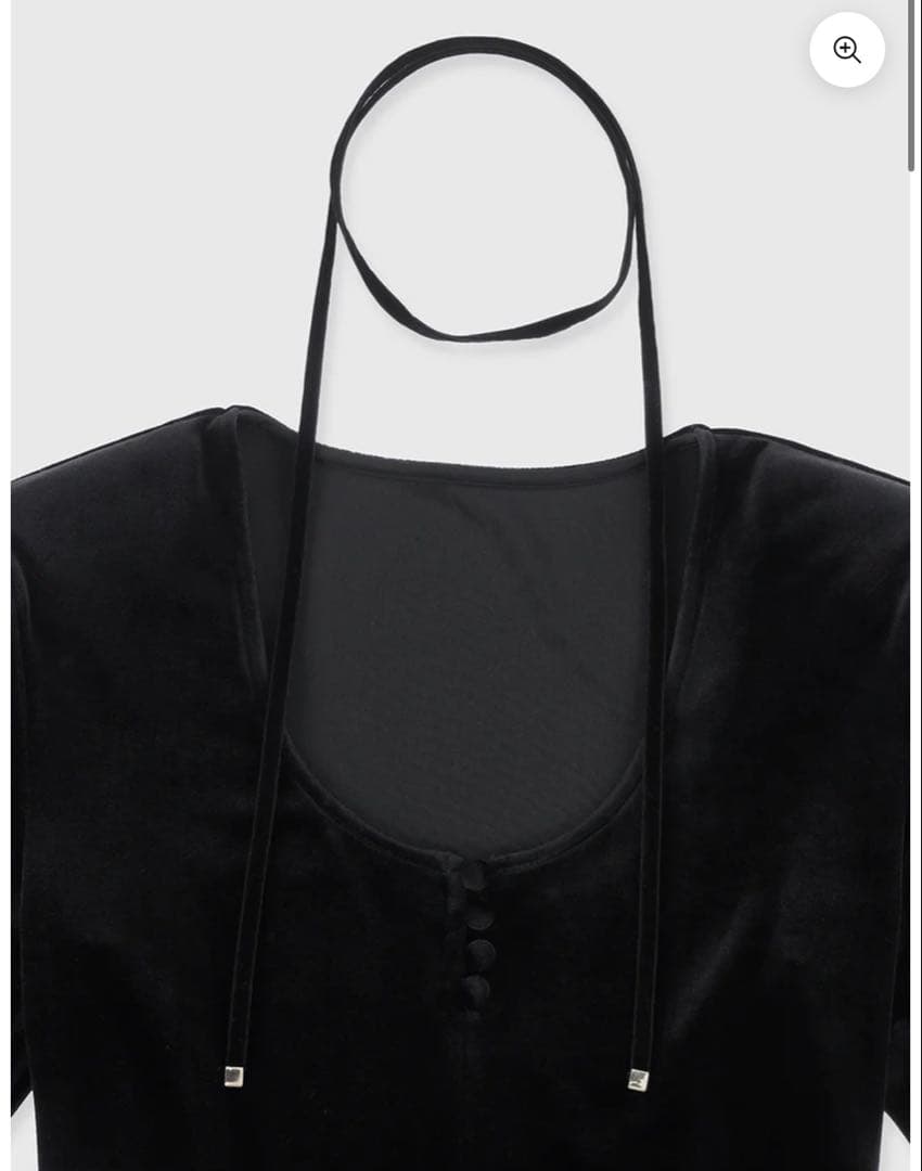 anuans ベロアシフォンドッキングワンピース ブラック