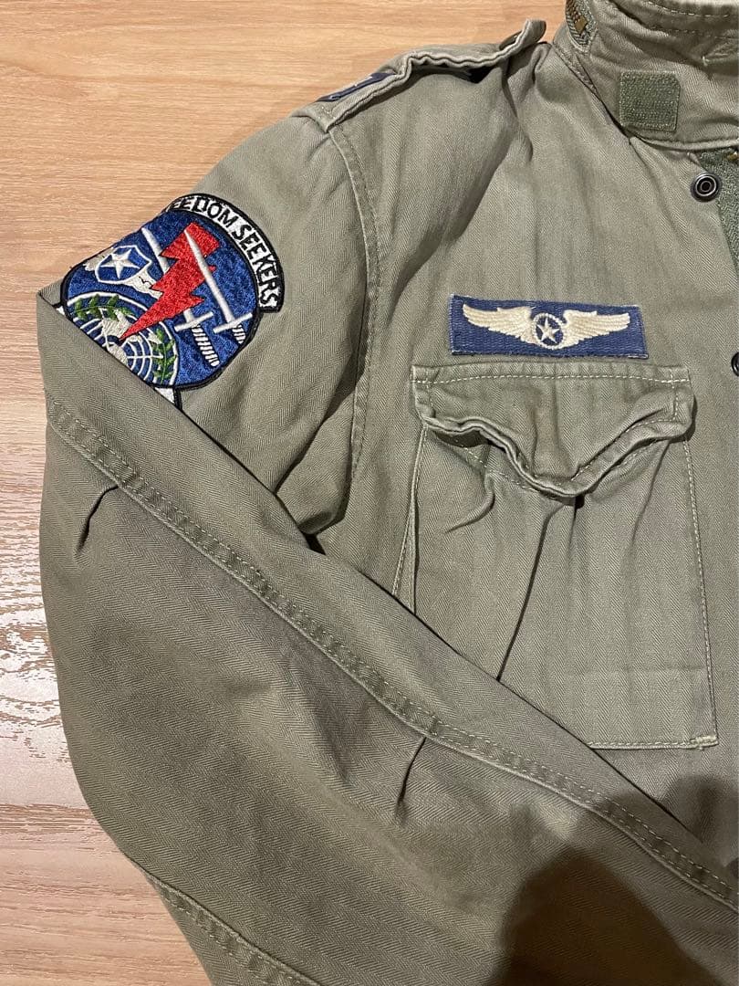 希少XS！名作 ポロ ラルフローレンM-65 フィールドジャケット ワッペン加工