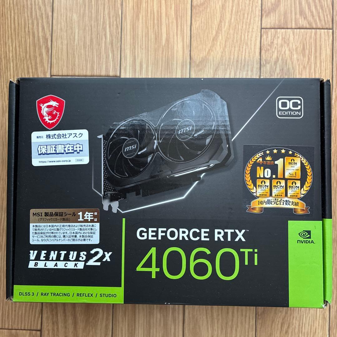 グラフィックボード・グラボ・ビデオカード MSI GEFORCE RTX 4060Ti 8GB