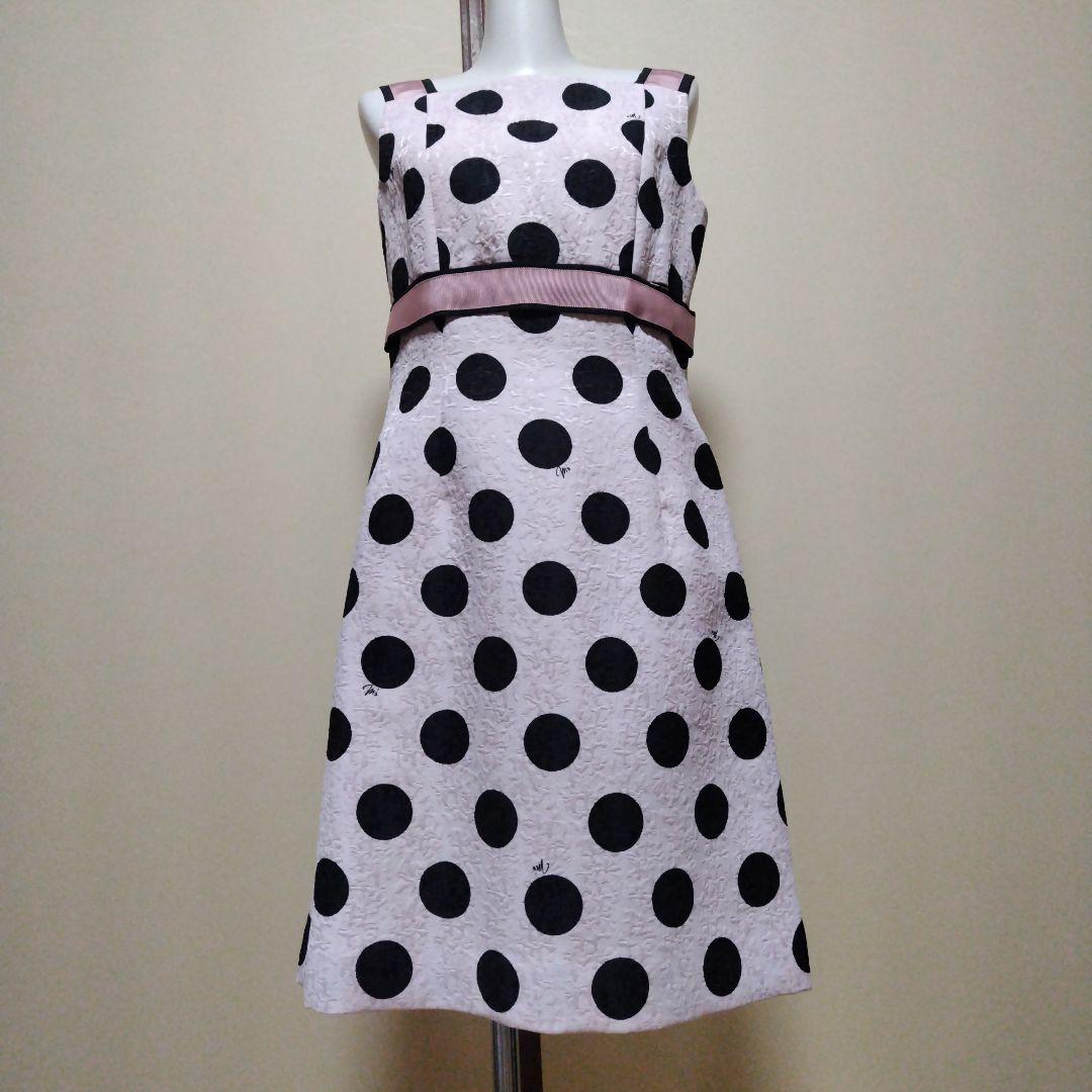 エムズグレイシー　水玉模様ひざ丈ワンピース　ストライプ柄のワンピース　2枚セット