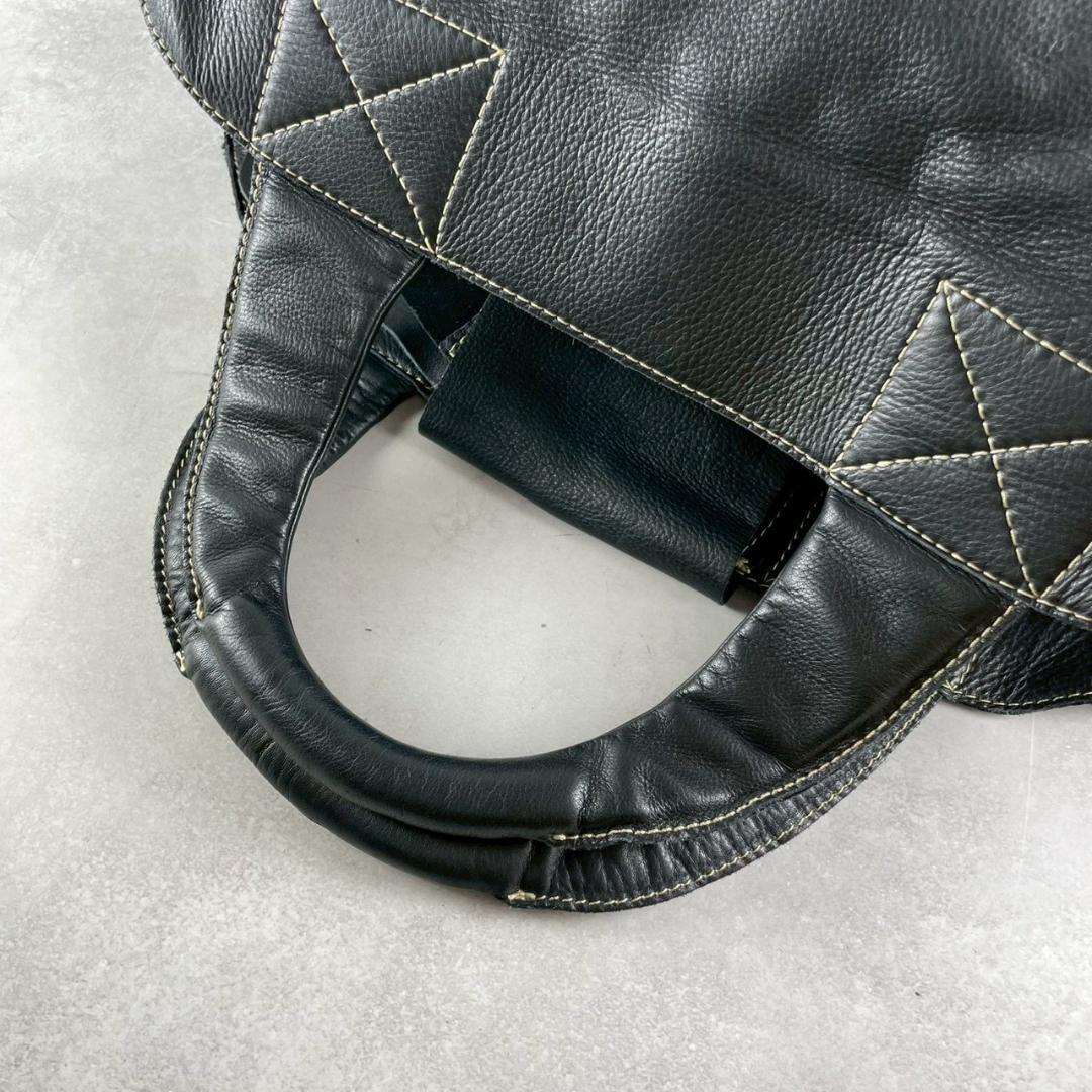 希少00s　アーカイブ　イッセイミヤケ FETE　ビックハンドバック　レザー　黒