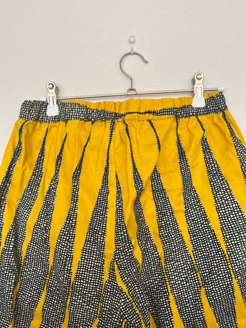 【試着のみ】アフリカ布　ストレートパンツ 個性派　アフリカンバティックjua