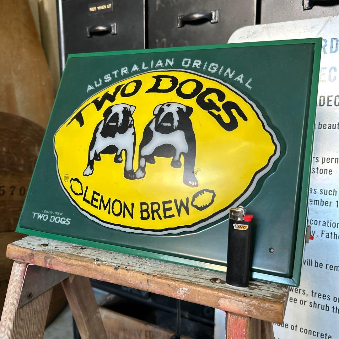 TWO DOGS ヴィンテージ ネオン看板 人感センサー付き 蚤の市 ライト