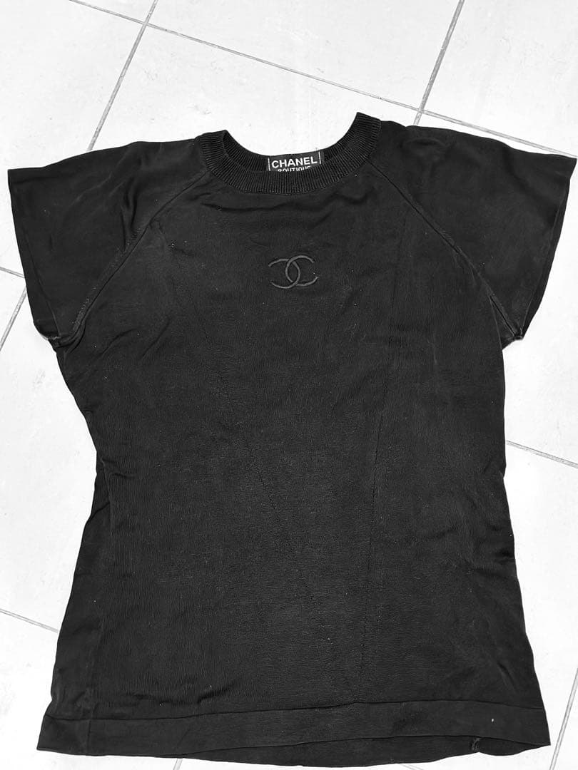 CHANEL ヴィンテージブラック ニット CCロゴ刺繍