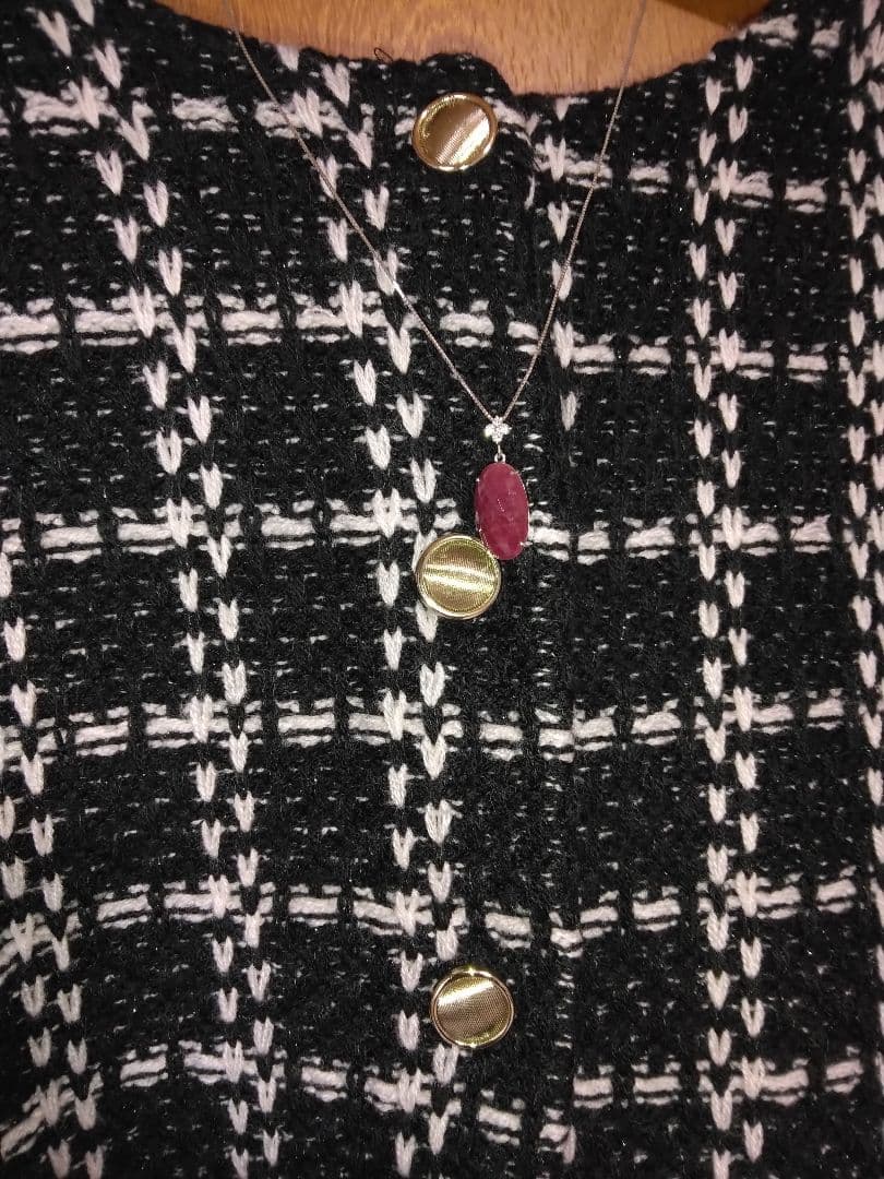 K18ＷＧ天然ルビー天然ダイヤモンドネックレス