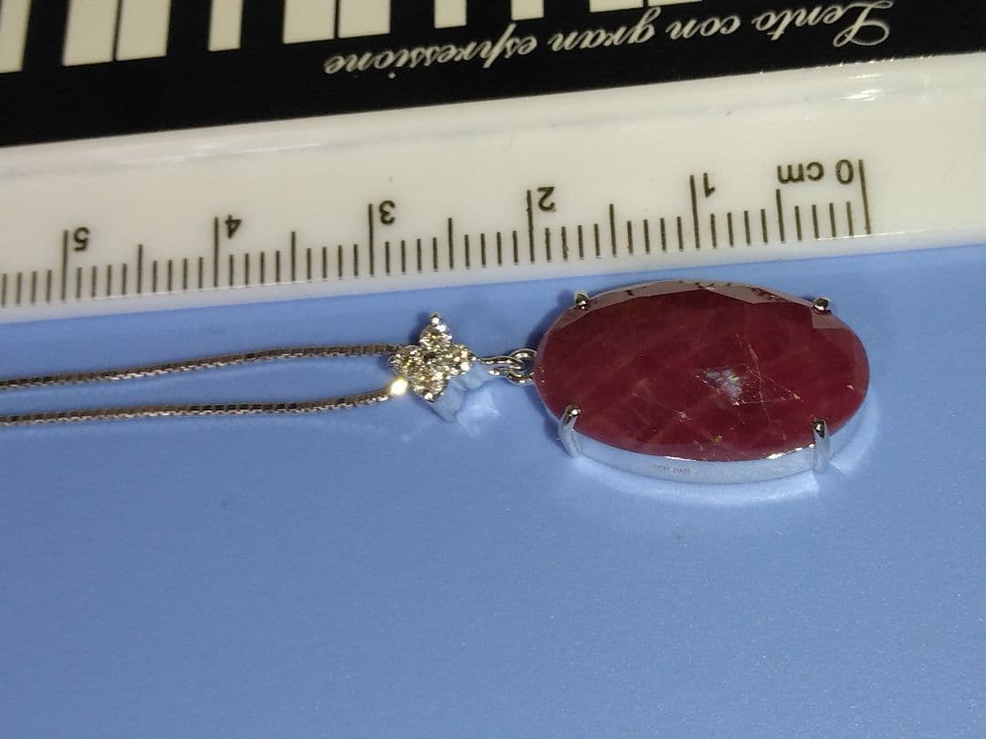 K18ＷＧ天然ルビー天然ダイヤモンドネックレス