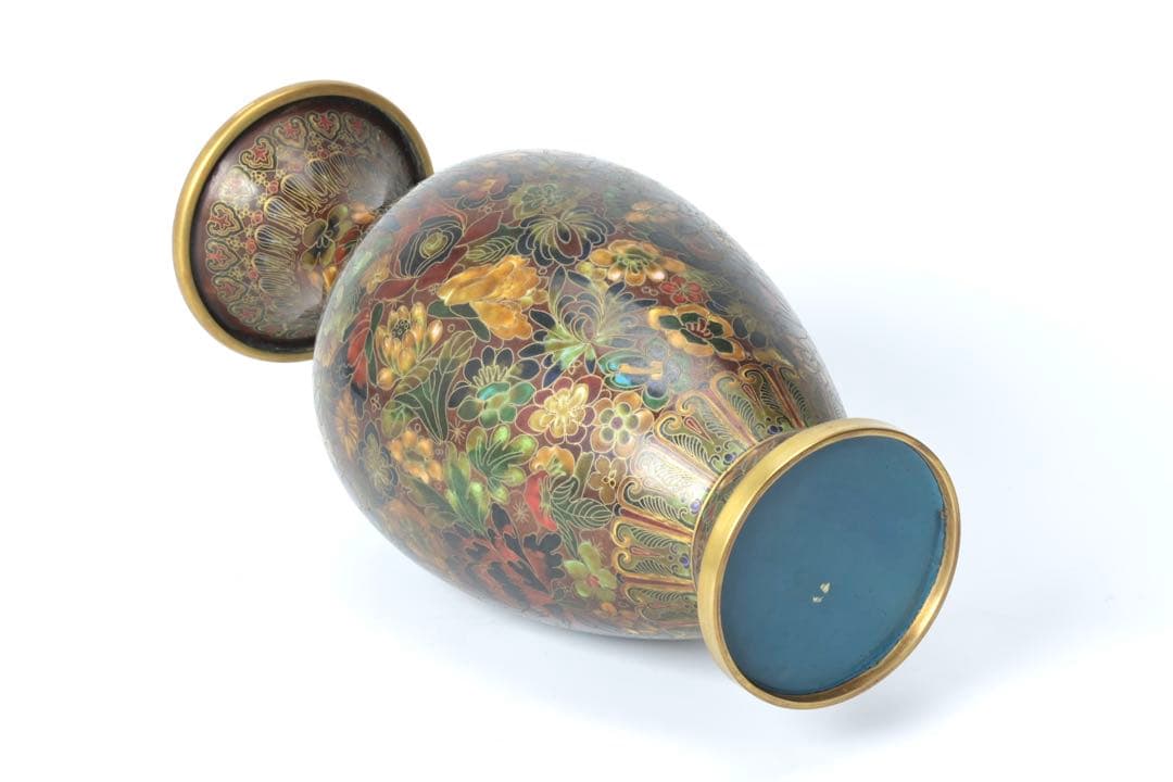 中国美術 七宝焼 花瓶 壺 飾壷 花紋 花入 花器 古美術品 骨董品