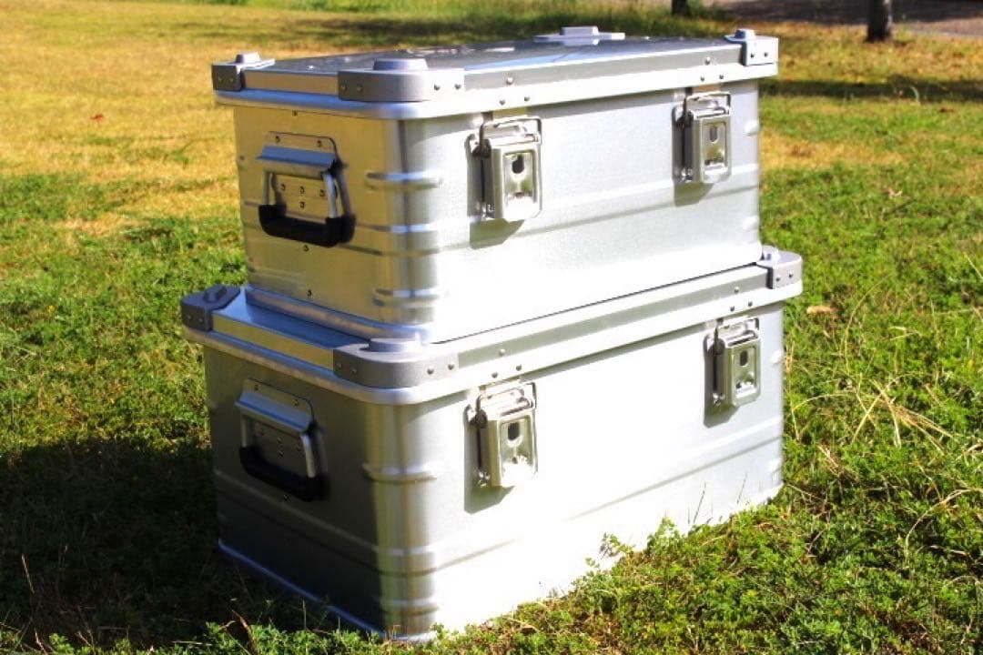 スタッキング アルミコンテナボックス ４９Ｌ ガレージ収納箱 コンテナボックス