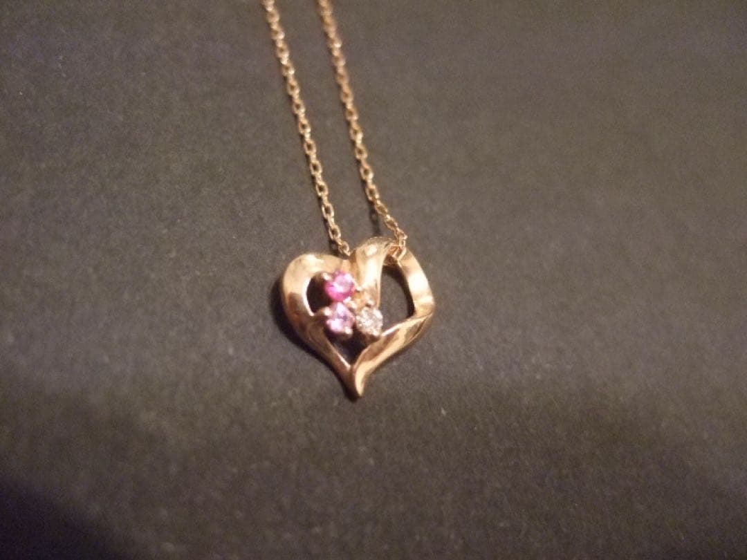 ベリテ　キレイニ　ネックレス　K10 ダイヤモンド　ピンクサファイア