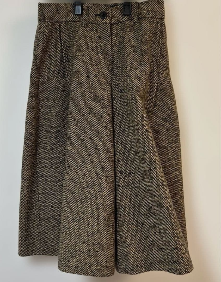 sacai ベージュ系ツイード ガウチョパンツ