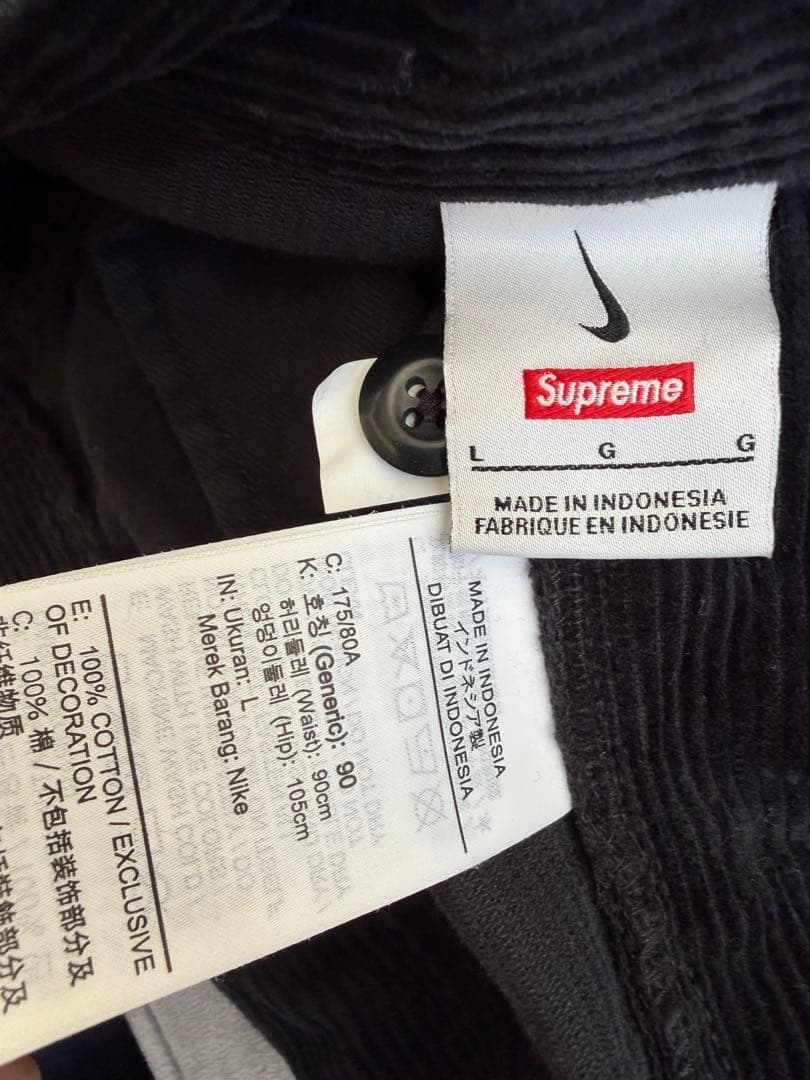 Supreme☆Nike Arc Corduroy Cargo Pant☆黒☆L