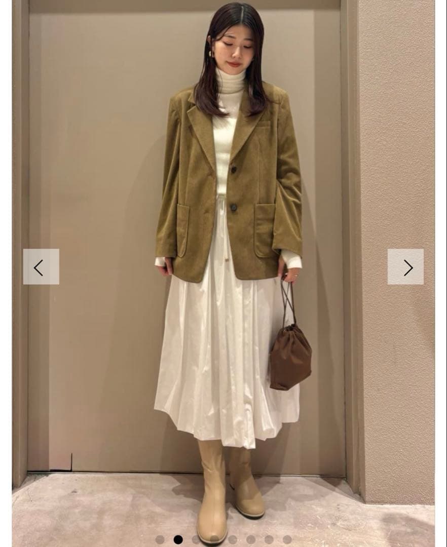 【新品】MilaOwen コーデュロイパッチポケットシングルジャケット オリーブ